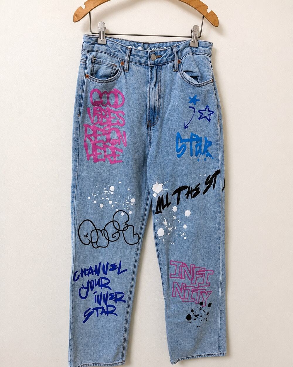 S.O.N.G. 90s Boyfriend Jeans 9/29 Graffiti Baggy Y2K Streetwear